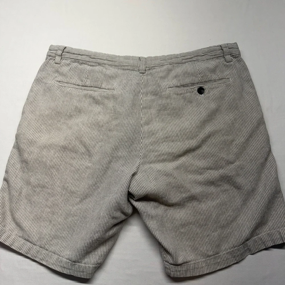 Banana Republic‎ Aiden Shorts 35 Striped Chino Casual Summer Mens Linen Cotton
